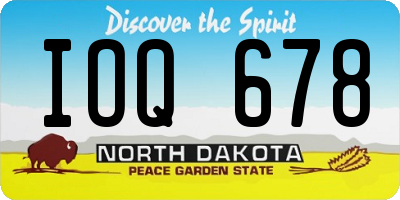 ND license plate IOQ678