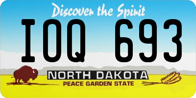ND license plate IOQ693
