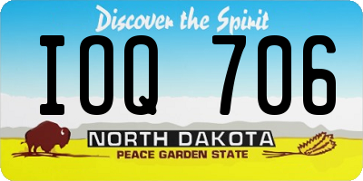 ND license plate IOQ706
