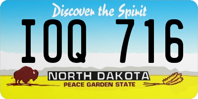 ND license plate IOQ716