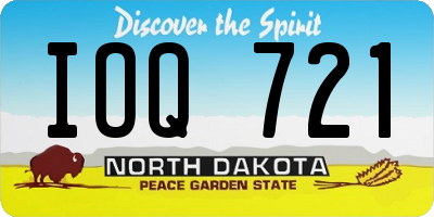 ND license plate IOQ721