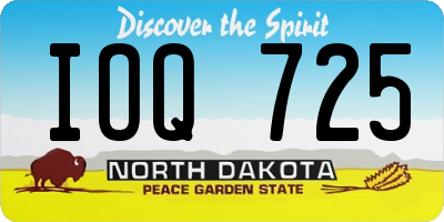 ND license plate IOQ725