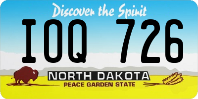 ND license plate IOQ726