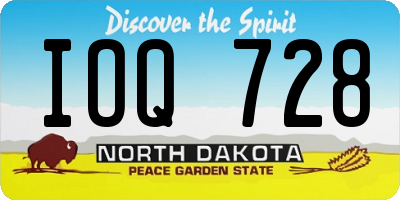 ND license plate IOQ728