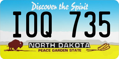 ND license plate IOQ735
