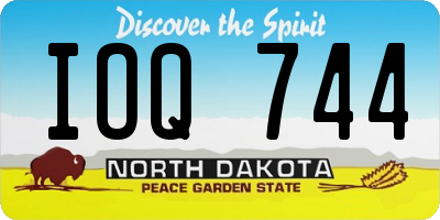ND license plate IOQ744