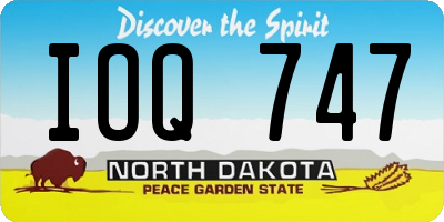 ND license plate IOQ747
