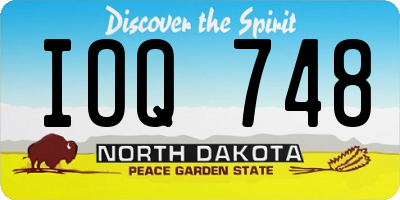 ND license plate IOQ748