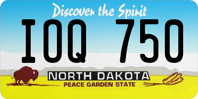 ND license plate IOQ750