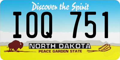 ND license plate IOQ751