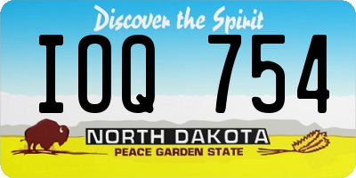 ND license plate IOQ754