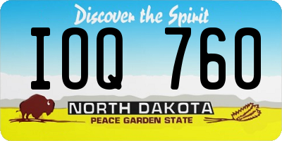 ND license plate IOQ760