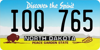ND license plate IOQ765