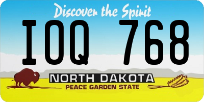 ND license plate IOQ768