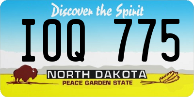 ND license plate IOQ775