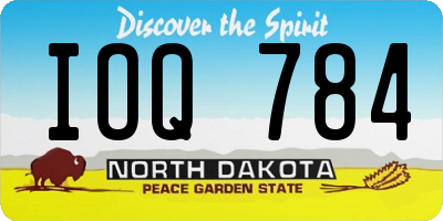 ND license plate IOQ784