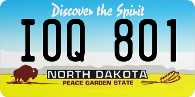 ND license plate IOQ801