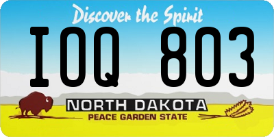 ND license plate IOQ803