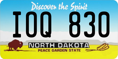 ND license plate IOQ830