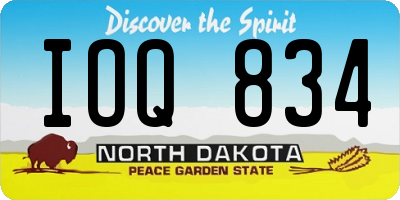ND license plate IOQ834