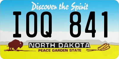 ND license plate IOQ841