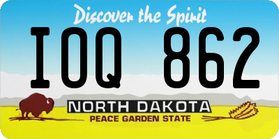 ND license plate IOQ862