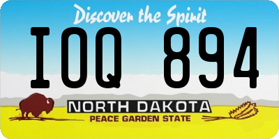 ND license plate IOQ894