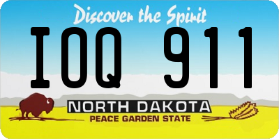 ND license plate IOQ911