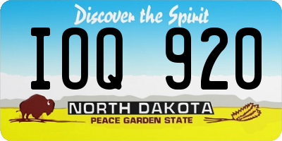 ND license plate IOQ920