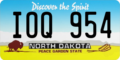ND license plate IOQ954