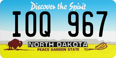 ND license plate IOQ967