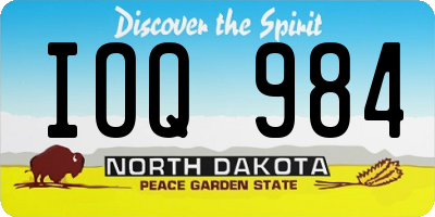 ND license plate IOQ984