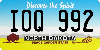 ND license plate IOQ992