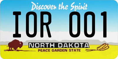 ND license plate IOR001