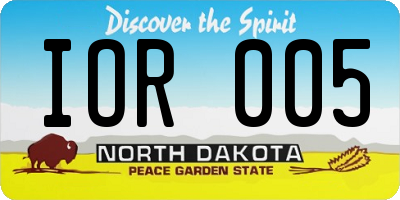 ND license plate IOR005
