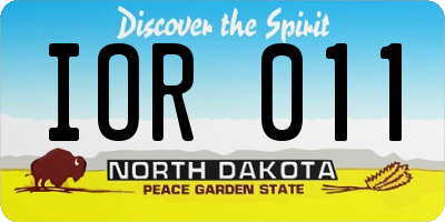ND license plate IOR011