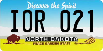 ND license plate IOR021