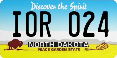 ND license plate IOR024