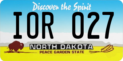 ND license plate IOR027
