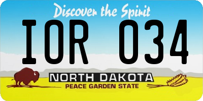 ND license plate IOR034