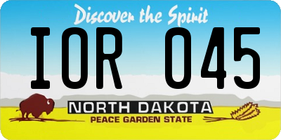 ND license plate IOR045