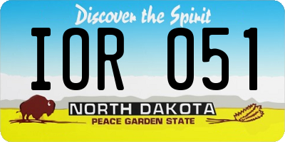 ND license plate IOR051