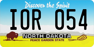 ND license plate IOR054