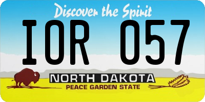 ND license plate IOR057