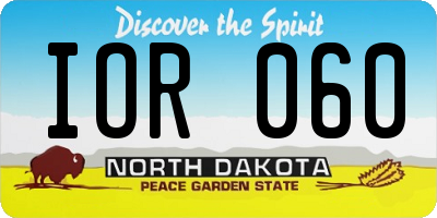 ND license plate IOR060