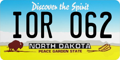 ND license plate IOR062