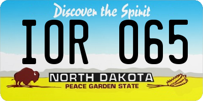 ND license plate IOR065