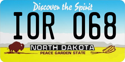ND license plate IOR068