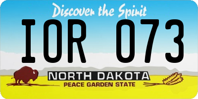 ND license plate IOR073