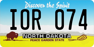 ND license plate IOR074